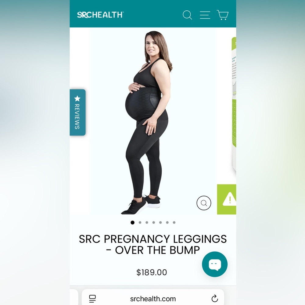 SRC Black Pregnancy compression leggings over the bump - size medium